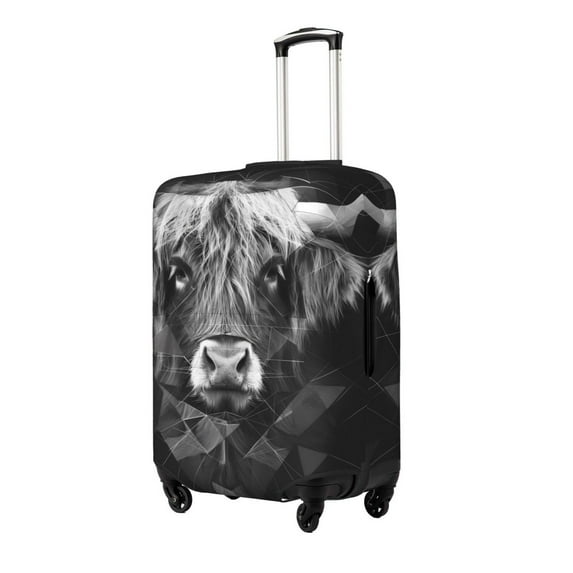 Naloa Geometric Bull Design Elastic Suitcase Protector, Travel Suitcase Protector Cover Fits 18-32in Suitcase(No luggage included)-Large
