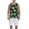 thumbnail image 1 of Naloa Geometric Dinosaur Basketball Jersey Reversible Men's Mesh Athletic Sports Shirts Training Practice S-4XLSmall, 1 of 6