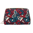thumbnail image 1 of Naloa Geometric Elements Leather Makeup Bag for Purse Travel, Portable Small Cosmetic Organizer for Women and Girls, Make up Bag with Zipper, 1 of 8