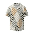 thumbnail image 1 of Naloa Geometric Men's Loose Fit Cuban Collar Short-Sleeve Shirt with Button-down and Chest Pocket for Everyday Wear Outings - Medium, 1 of 7
