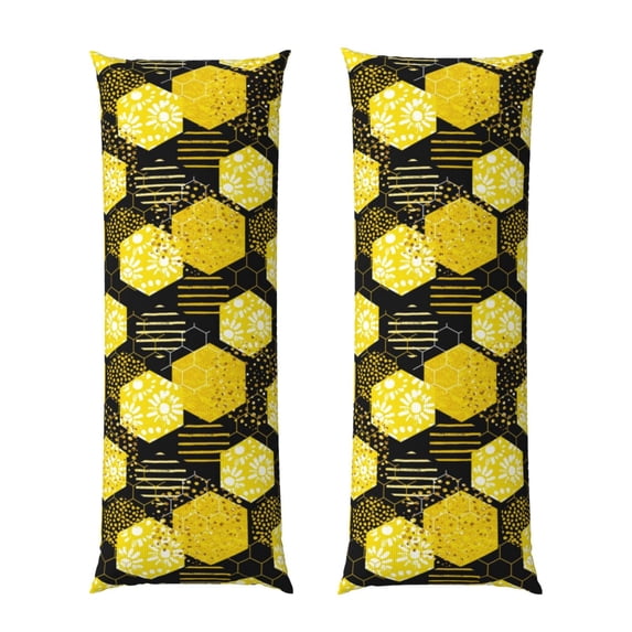 Naloa Geometric Pattern with Bee Super Soft 20x60 Body Pillow Case,Long Side Hidden Zipper(PILLOWS ARE NOT INCLUDED)