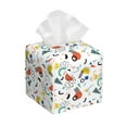 thumbnail image 1 of Naloa Geometric Retro Tissue Box CoverLeather Tissue Holder Square Facial Tissue Case Facial Paper Organizer Dispenser for Bathroom, Vanity Countertop, Tabletop, Car, 1 of 8