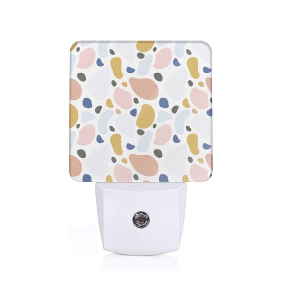 Naloa Geometric Spots Night Lights Plug into Wall, Dusk to Dawn Sensor Warm White Led Night Light 0.5W, Nightlight suit for Adults, Bedroom, Bathroom, Hallway, Kitchen