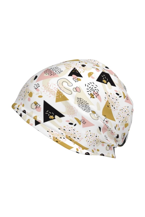 Geometric Triangle Beanie for Men Women Knitted Unisex Winter Hat Beanies Cap Knit Cuffed Beanies Hats