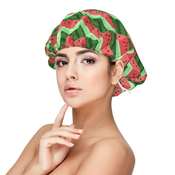 Naloa Geometric Watermelon Adjustable Hair Bonnet for Sleeping, Hair Wrap Sleep Cap Turban for Women Men, Curly Straight Hair Long Large Braid Unisex