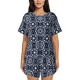 thumbnail image 1 of Naloa Geometry Flower Women's Short-Sleeved Pajama Set, Loungewear, Summer pajamas, Breathable Cozy - 4X-Large, 1 of 9