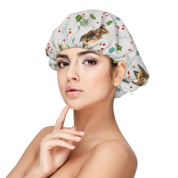 Naloa German Shepherd Dog Adjustable Hair Bonnet for Sleeping, Hair Wrap Sleep Cap Turban for Women Men, Curly Straight Hair Long Large Braid Unisex