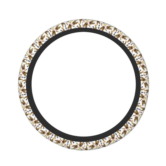 Naloa German Shepherd Dog Elastic Steering Wheel Cover, Auto Steering Wheel Cover – 15 Inch , Comfortable Grip, Fit Suvs,Vans Cars,Trucks