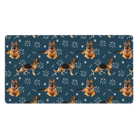 Naloa German Shepherd Dog Gaming Mouse Pad Large Mouse Mat Long Extended Desk Pad Non-Slip Rubber Mice Pads Stitched Edges Thin Pad (16x29.5 Inch)
