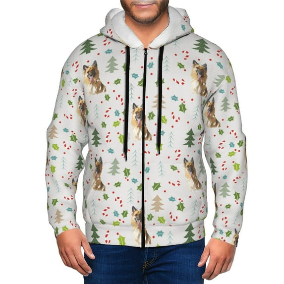 Naloa German Shepherd Dog Men’s Hoodies, Zip up Hoodie, Sweatshirts,Hoodies for Men Sizes S-3XL-Medium