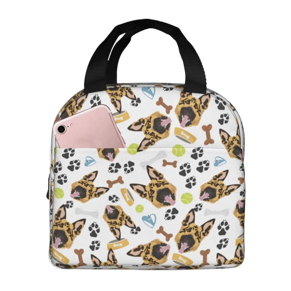 Naloa German Shepherd Dog Print Lunch Box for Women Men,Insulated Lunch Bag,Lunchbox,Thermal Leakproof Cooler,Reusable Lunch Tote Bag for Work School Travel Picnic