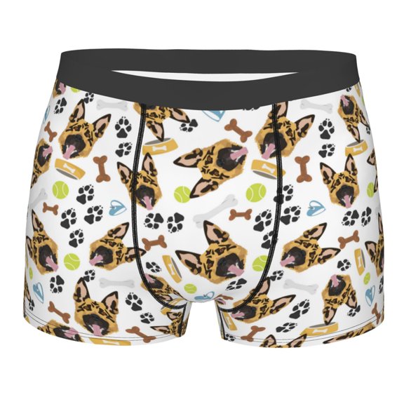 Naloa German Shepherd Dog Print Mens Underwear - Boxers for Men, Classic Briefs for Men