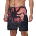 thumbnail image 1 of Naloa Giant Monster Over City Print Men Swim Trunks with Compression Liner ,Board Shorts,Men's Swim Shorts with Drawstring and Elastic Waistband-3X-Large, 1 of 6