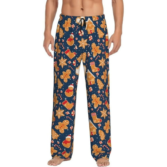 Naloa Gingerbread Delights Pajama Pants Men, PJ Bottoms, Sleep & Lounge Pants-X-Large