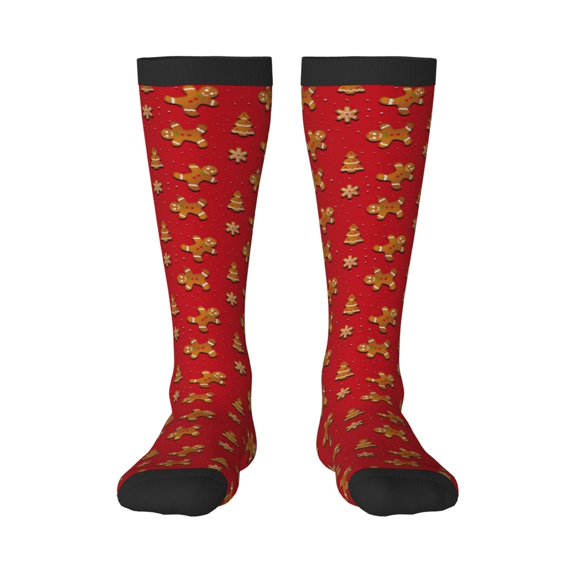 Naloa Gingerbread Man Knee Socks, High Socks Long Stretchy Sock Women Knee High Stocking, Long Socks for Women