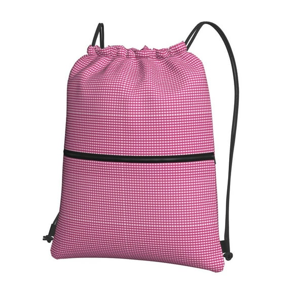 Naloa Gingham Drawstring Backpack String Bag Cinch Water Resistant for Gym Shopping Sport Yoga