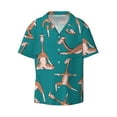thumbnail image 1 of Naloa Giraffes Doing Various Yoga Men's Loose Fit Cuban Collar Short-Sleeve Shirt with Button-down and Chest Pocket for Everyday Wear Outings - 3X-Large, 1 of 7