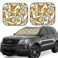 thumbnail image 1 of Naloa Giraffes Head Print 2-Piece Windshield Sunshade,Foldable Car Front Window Sun Shades,for Most Sedans SUV Truck-Medium, 1 of 6