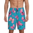 thumbnail image 1 of Naloa Girl Butterfly Men's Short Pajama Pants, Lounge Comfort Shorts with Elasticized Waistband and Side Pockets - Large, 1 of 9