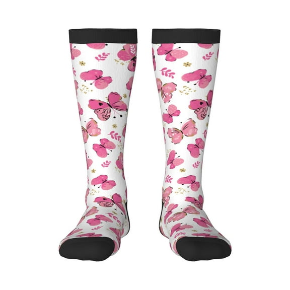 Naloa Girl Butterfly Thigh High Socks Extra Long Stretchy Sock Women Over Knee High Opaque Stocking Daily Wear
