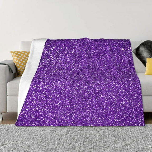 Naloa Glitter Purple Flannel Blankets - Thick and Warm Blanket for Winter, Soft Fuzzy Plush King Blanket for All Seasons40"x30"