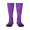 thumbnail image 1 of Naloa Glitter Purple Thigh High Socks Extra Long Stretchy Sock Women Over Knee High Opaque Stocking Daily Wear, 1 of 6