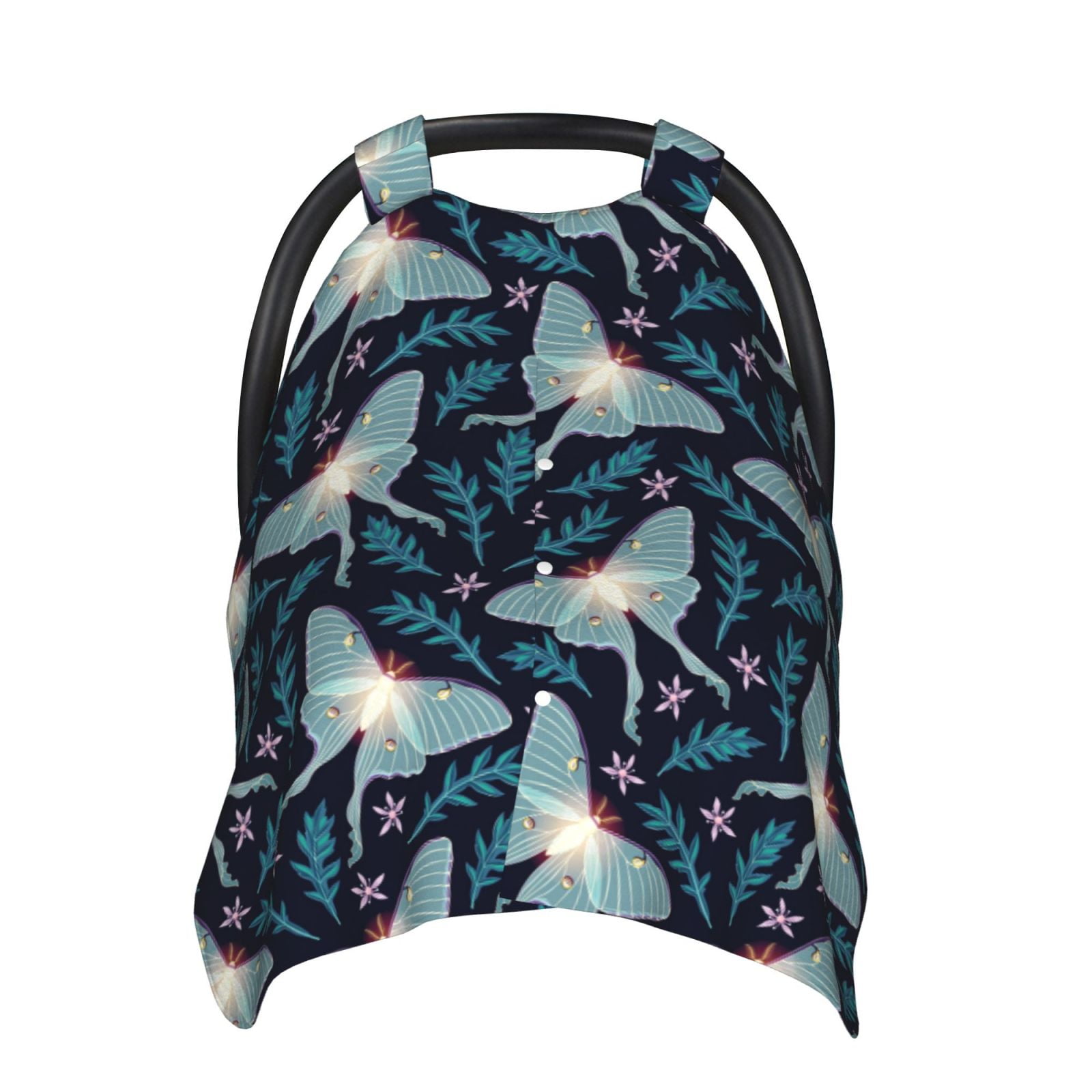 Naloa Glowing Butterfly Baby Car Seat Cover, Breathable Baby Carrier Cover, Multiuse Baby Carrier Cover & Nursing Breastfeeding Cover