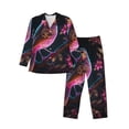 thumbnail image 1 of Naloa Glowing Leaf Bird Men’s Pajamas Set - Long Sleeve Button Down Sleep Shirt and Pajama Bottoms Sleepwear Set-Large, 1 of 7