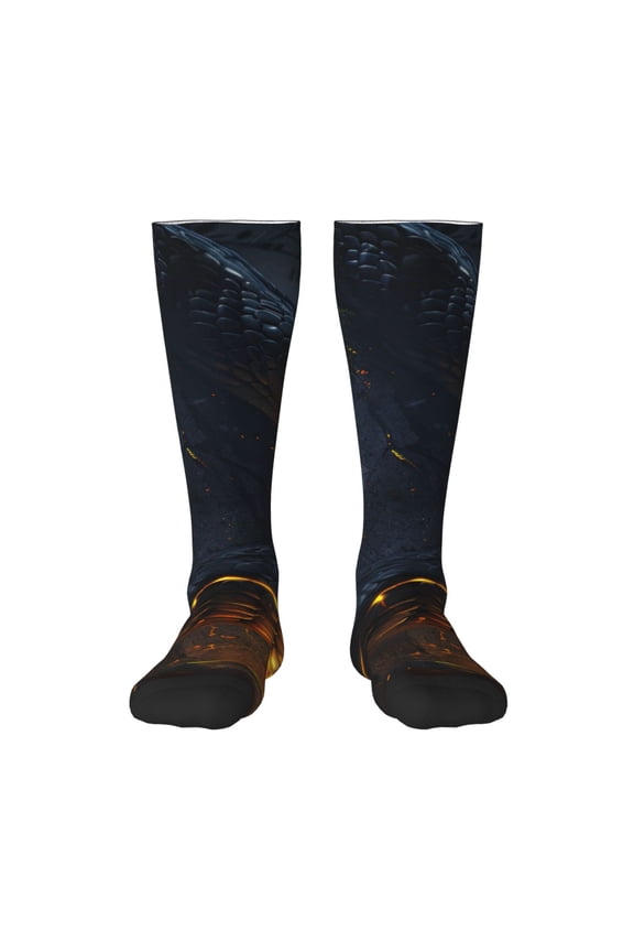 Glowing Snake Dark Forest Knee Socks, High Socks Long Stretchy Sock Women Knee High Stocking, Long Socks for Women