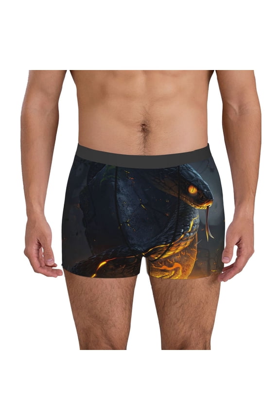 Glowing Snake Dark Forest Mens Underwear - Boxers for Men, Mens Boxer Briefs, Classic Briefs for Men-Medium