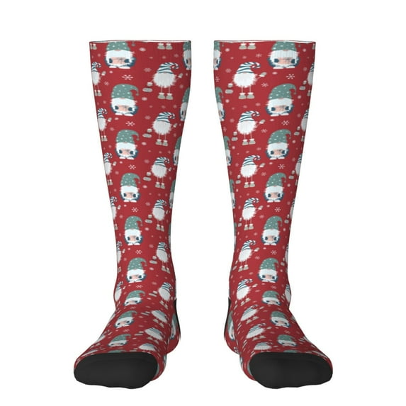 Naloa Gnome And Snowflakes Knee Socks, High Socks Long Stretchy Sock Women Knee High Stocking, Long Socks for Women