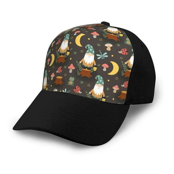 Naloa Gnome Insect Frog Adult adjustable Print Baseball Hat, Patchwork curved brim baseball capfor Men and Women, One Size