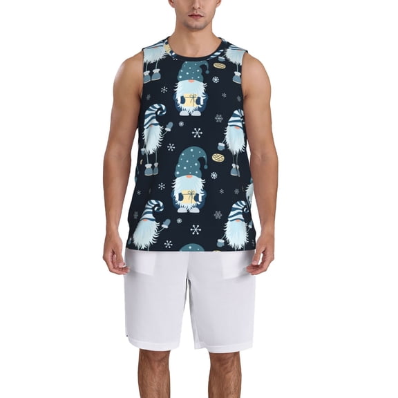 Naloa Gnome and Snowflakes Basketball Jersey Reversible Men's Mesh Athletic Sports Shirts Training Practice S-4XLMedium