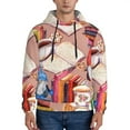thumbnail image 1 of Naloa Gnomes Books Tea Cups Men's Casual Hooded Collar Drawstring Hoodies Pullover Sweatshirts Casual Long Sleeve Shirts-X-Large, 1 of 7