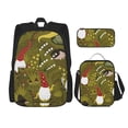thumbnail image 1 of Naloa Gnomes Playing in the Garden Print Large Capacity Backpack Lunch Bag Pencil Case Combination 3 Piece Set for Student, 1 of 8