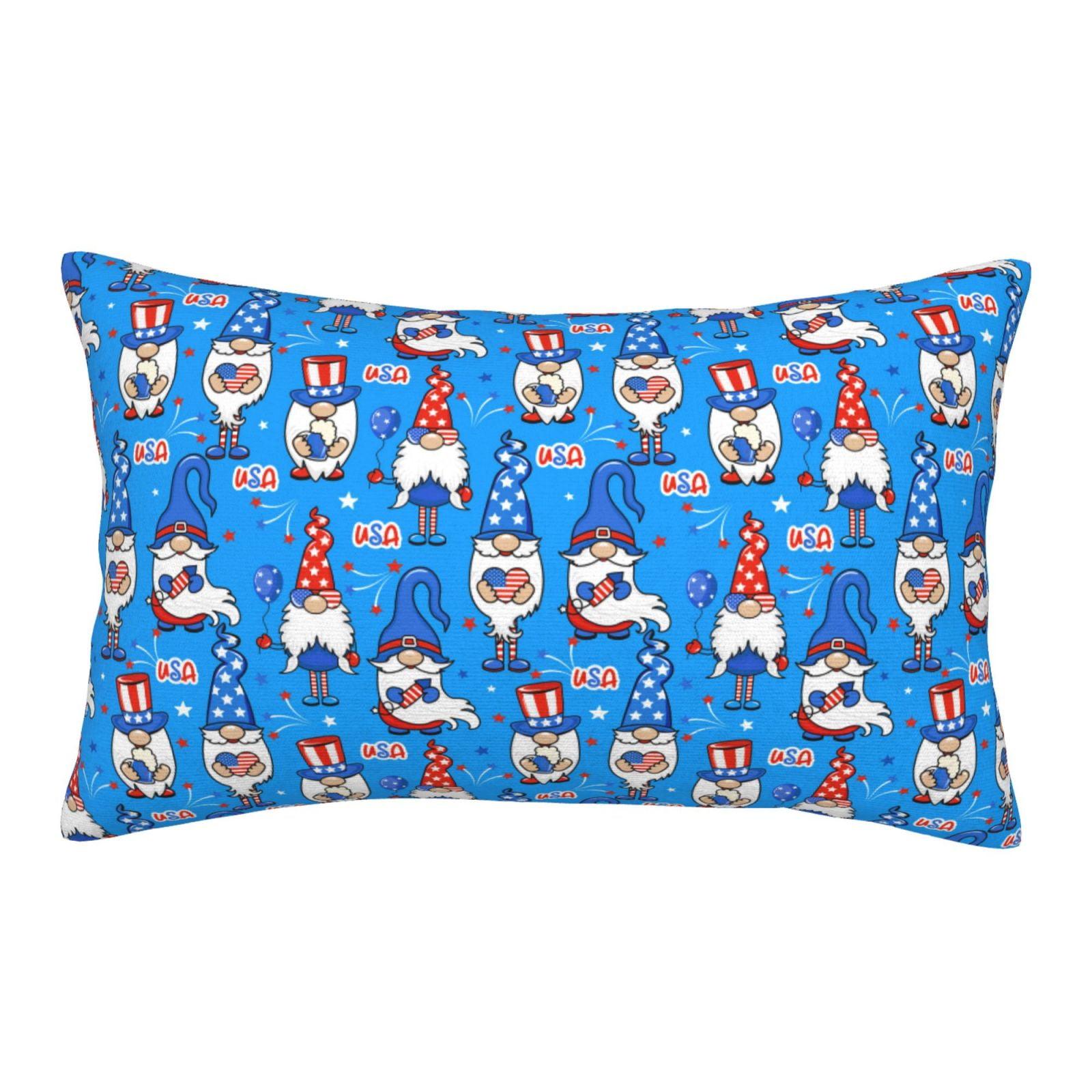 Naloa Gnomes in USA Pillowcase, Throw Pillowcase, WrinkleFree, Stain