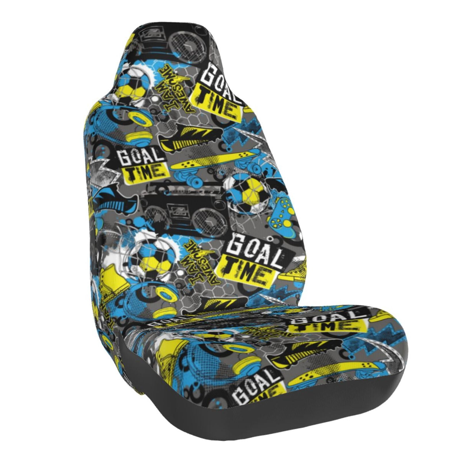 Naloa Goal Time Car Seat Covers Universal Front Seat Coves for Car Accessories ,Padded Car Covers for Automotive, SUV, Truck, and Van