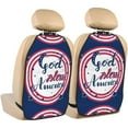 thumbnail image 1 of Naloa God Bless America Patriotic Star 2Pcs Anti-Kick Back Seat Cover Kick Mat, Car Seat Protector with 3 Storage Pockets, 1 of 8