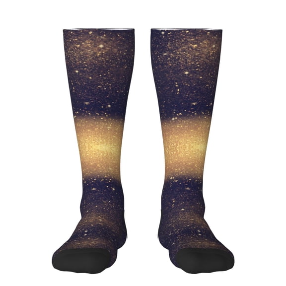 Naloa Gold Black Glitter Thigh High Socks Extra Long Stretchy Sock Women Over Knee High Opaque Stocking Daily Wear