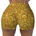 thumbnail image 1 of Naloa Gold Glitter Biker Shorts for Women Seamless Scrunch Short Women’s Yoga Shorts for Gym Running Sport Shorts - Small, 1 of 9