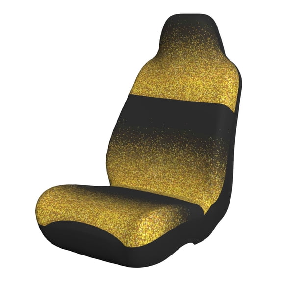 Naloa Gold Glitter Gradient Car Seat Covers 2PCs Front Car Seat Covers Universal fit for Most Cars SUVs and Trucks - 1