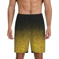 thumbnail image 1 of Naloa Gold Glitter Gradient Men's Short Pajama Pants, Lounge Comfort Shorts with Elasticized Waistband and Side Pockets - Medium, 1 of 9