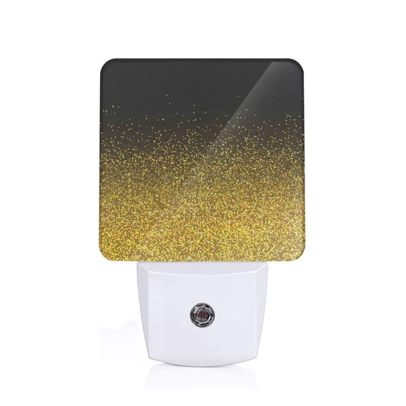 Naloa Gold Glitter Gradient Night Lights Plug into Wall, Dusk to Dawn Sensor Warm White Led Night Light 0.5W, Nightlight suit for Adults, Bedroom, Bathroom, Hallway, Kitchen
