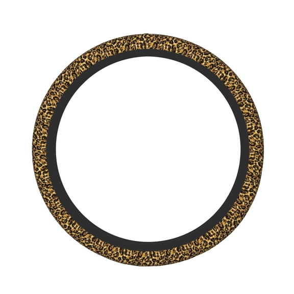 Naloa Gold Glitter Leopard Elastic Steering Wheel Cover, Auto Steering Wheel Cover – 15 Inch , Comfortable Grip, Fit Suvs,Vans Cars,Trucks