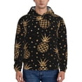 thumbnail image 1 of Naloa Gold Glitter Pineapples Men's Casual Hooded Collar Drawstring Hoodies Pullover Sweatshirts Casual Long Sleeve Shirts-3X-Large, 1 of 7