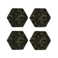 thumbnail image 1 of Naloa Gold Gloss Outline Floral Leather Coasters for Drinks, Durable Drink Coasters 4 Set for Tabletop Protection, Luxurious Home Décor and Housewarming Gift ( {designName})Hexagon, 1 of 6