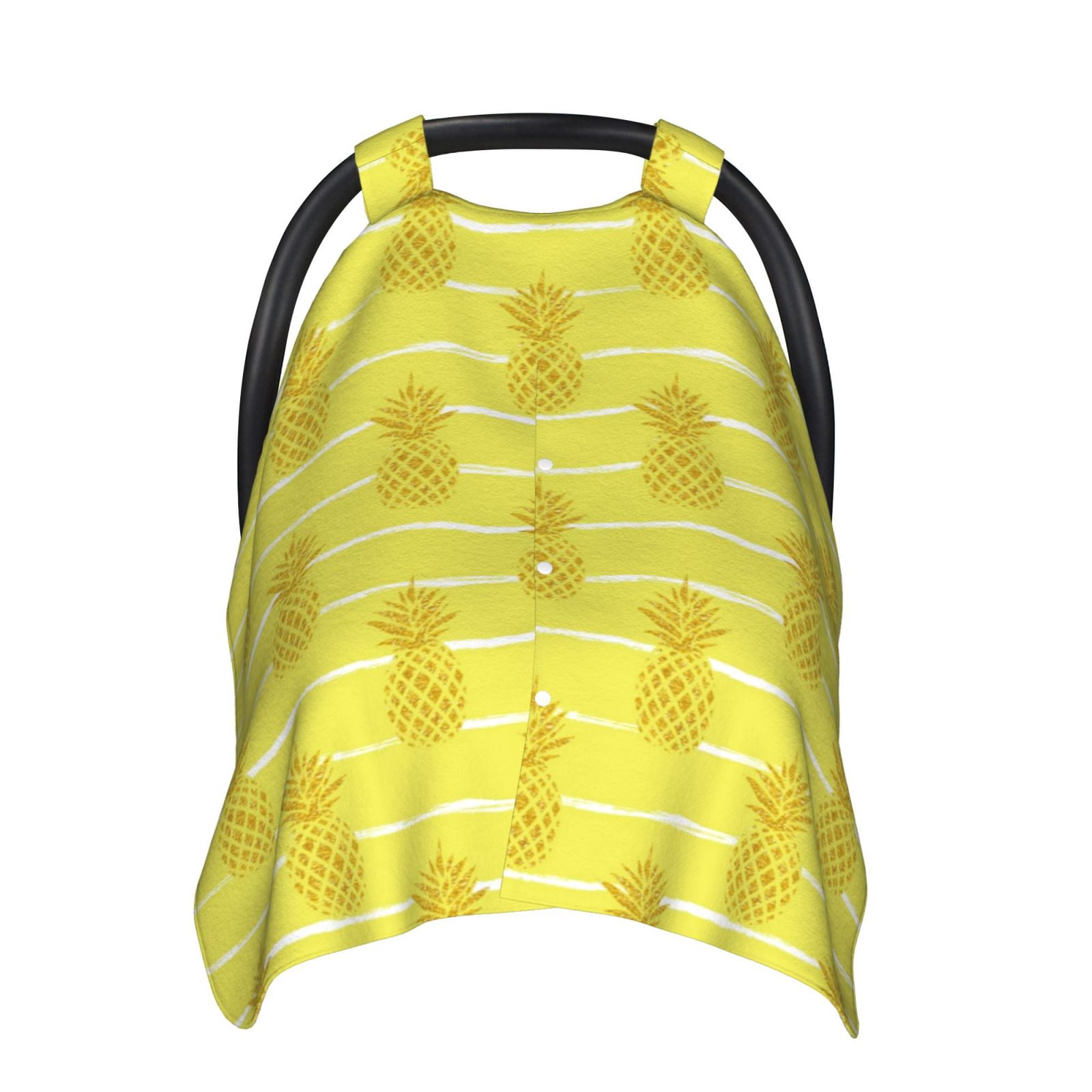 Naloa Gold Pineapple Baby Car Seat Cover, Breathable Baby Carrier Cover, Multiuse Baby Carrier Cover & Nursing Breastfeeding Cover