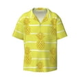 thumbnail image 1 of Naloa Gold Pineapple Men's Loose Fit Cuban Collar Short-Sleeve Shirt with Button-down and Chest Pocket for Everyday Wear Outings - 4X-Large, 1 of 7