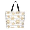 thumbnail image 1 of Naloa Gold Snowflake Tote Bag for Women Large Capacity Shoulder Bag for College Work Travel Shopping, 1 of 8