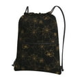 Naloa Gold Spiders And Cobwebs Drawstring Backpack String Bag Cinch